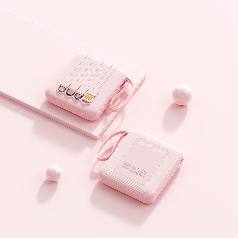 Mini power bank with integrated multifunction charging cable Kalsten