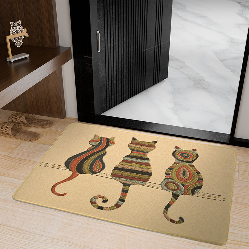 Decorative Cat-Themed Bath Mat Kalsten