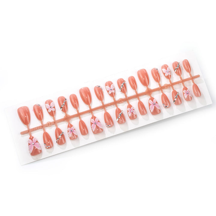 Floral Adorned Press-On Nail Set