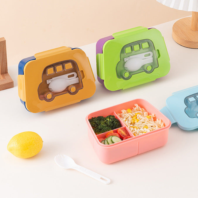 Multi-Functional Bento Lunch Box with Compartments and Utensils