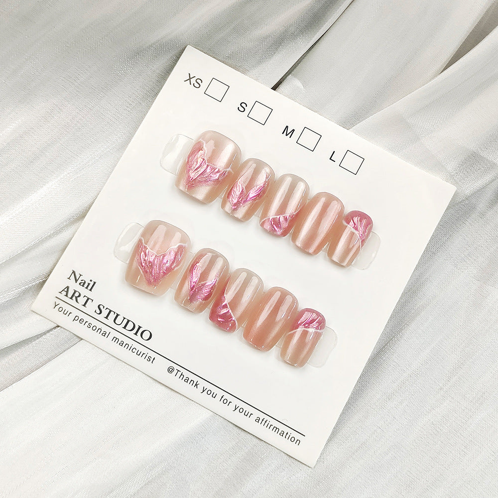Artificial nail tips with shimmering design Kalsten