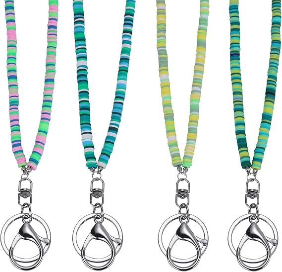 Colorful Beaded ID Badge Holder Lanyard Kalsten