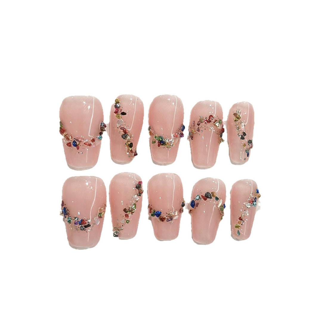 Charming Floral Decorative Press-On Nails