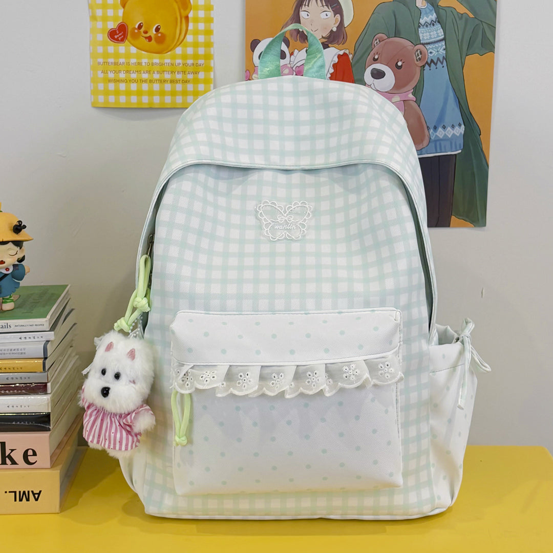 Fun Gingham Patterned Backpack Kalsten