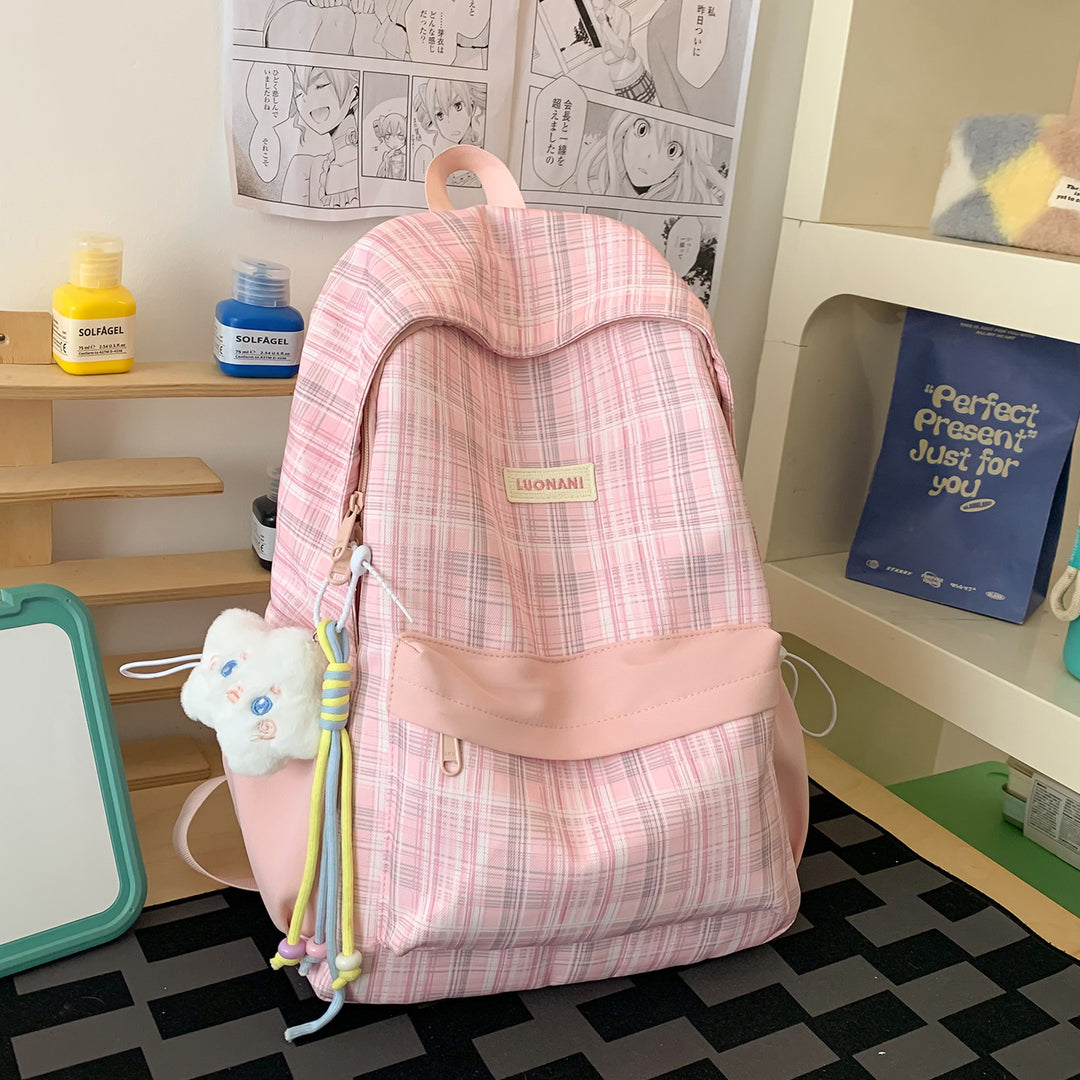 Chic Checked Casual Backpack Kalsten