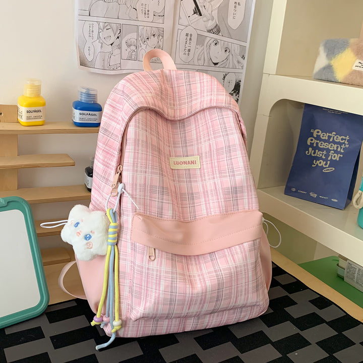 Chic Checked Casual Backpack Kalsten