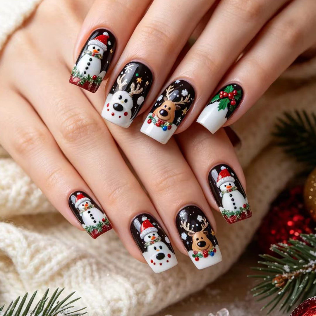 Festive 3D Holiday Character Nail Art Kalsten
