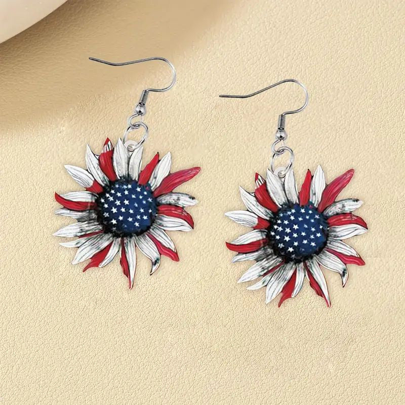Women's nan handcrafted sunflower earrings with star center Kalsten