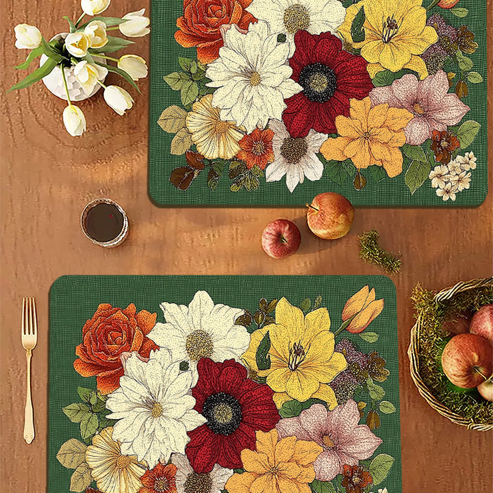 Decorative Floral Table Placemats