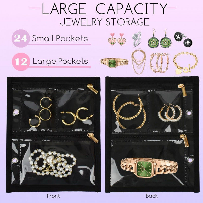 Jewelry Organizer Bag with Multiple Transparent Compartments Kalsten