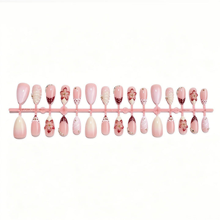 Premium Floral Embellished Press-On Nail Art Set