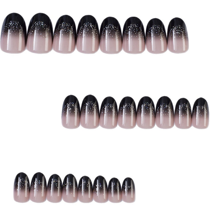Artificial nails with elegant ombre design and sparkling accents Kalsten