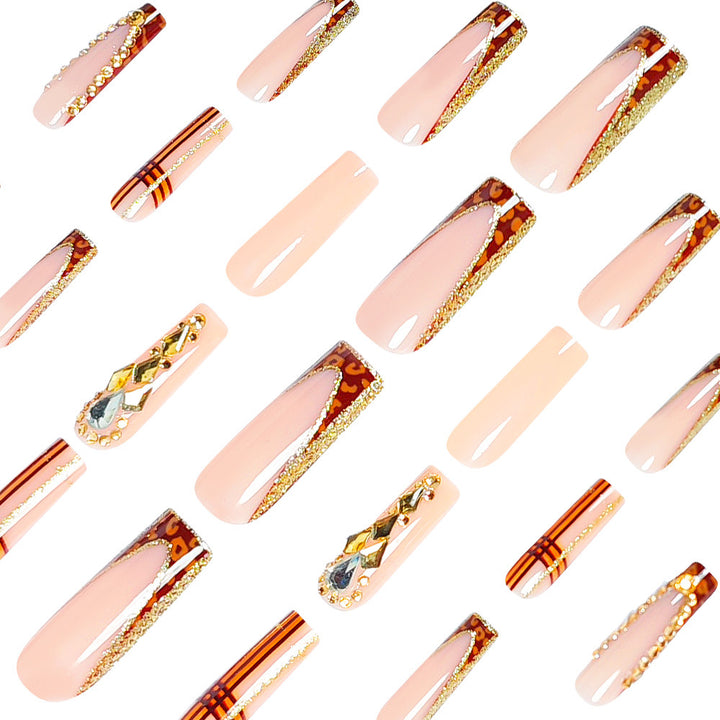 Decorative Stiletto Nail Art Tips with Gems Kalsten