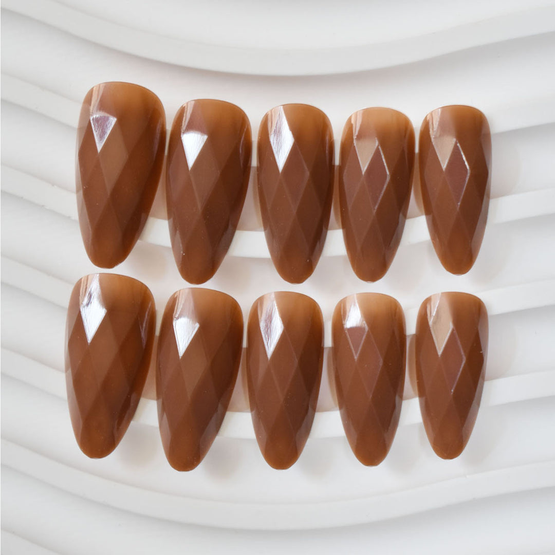 Premium Glossy Diamond-Shaped Press-On Nails Kalsten