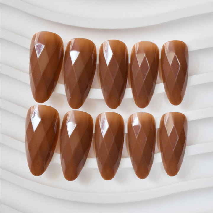Premium Glossy Diamond-Shaped Press-On Nails Kalsten