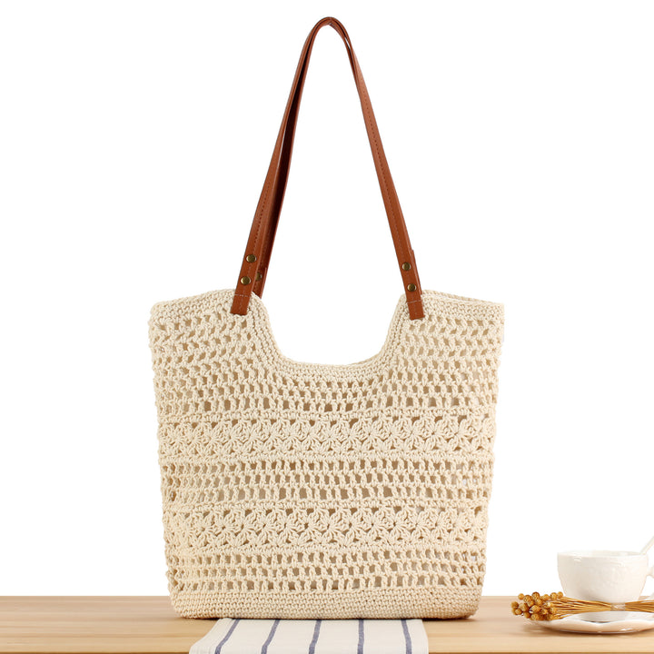 Handbag Made of Braided Macrame with Sturdy Leather Straps Kalsten