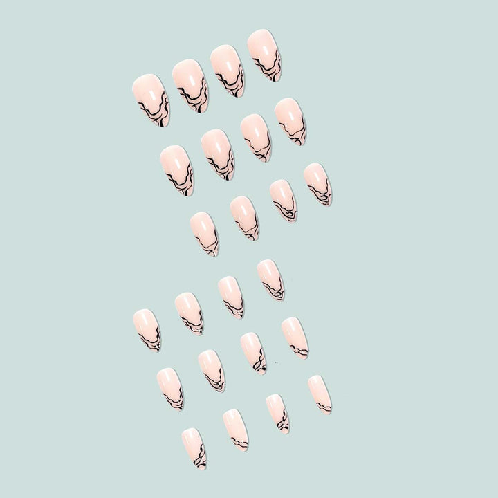 Artful stiletto nails with modern line patterns Kalsten