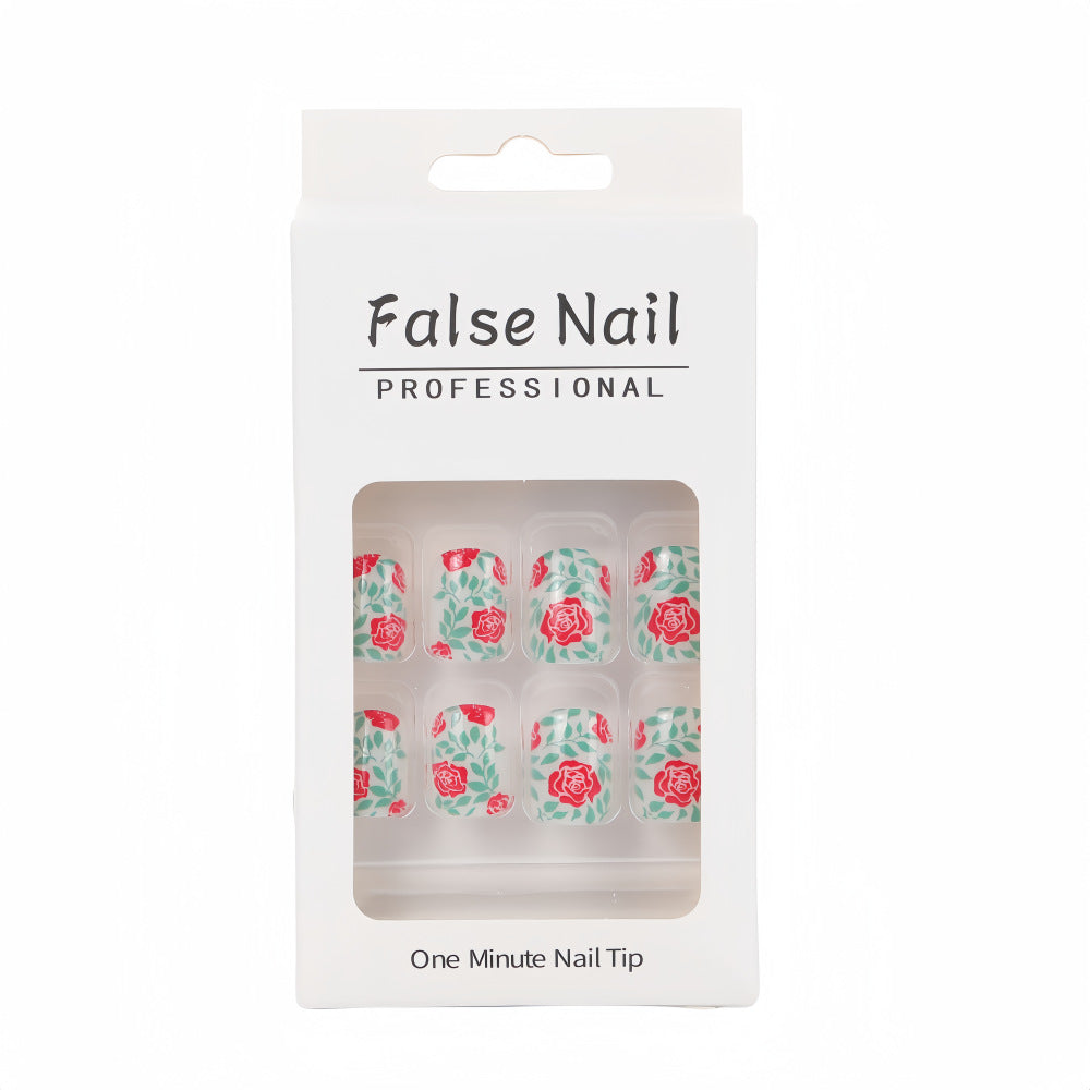 Artificial nails with romantic rose pattern Kalsten