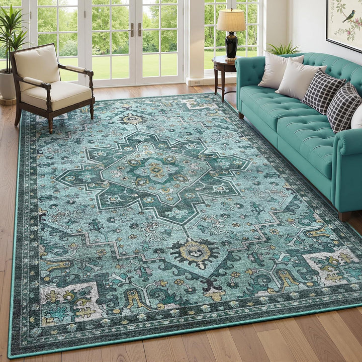 Elegant Vintage-inspired Polyester Rug