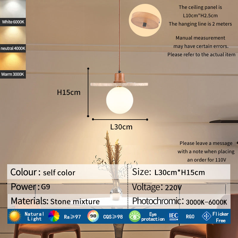 Stone Mixture Pendant Light