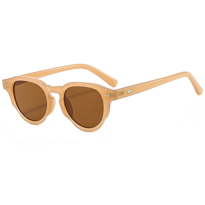 Women's fashionable sunglasses with oval frame and green glass Kalsten
