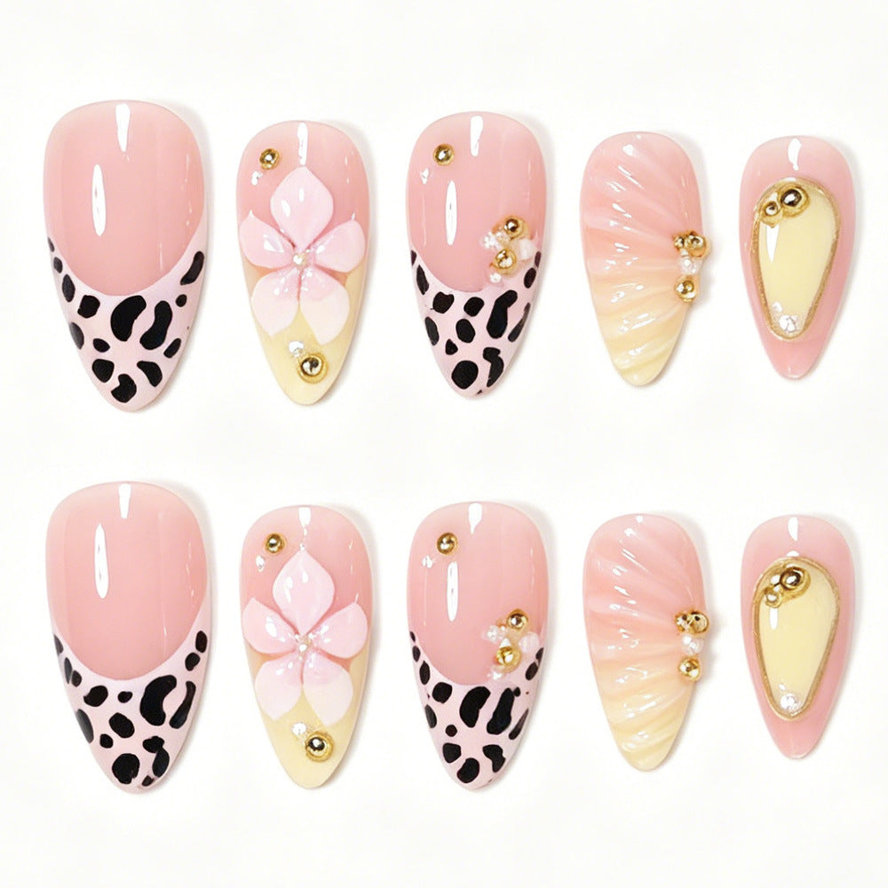 Decorative Stiletto Nail Art Tips with Floral Accents Kalsten