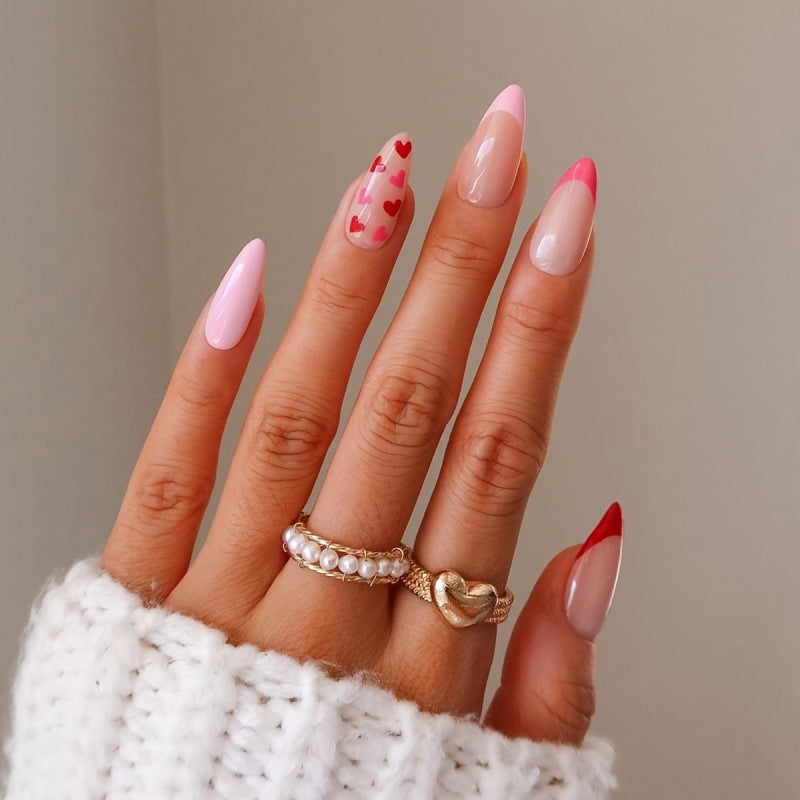 Artistic Heart Accent Press-On Nail Art Set