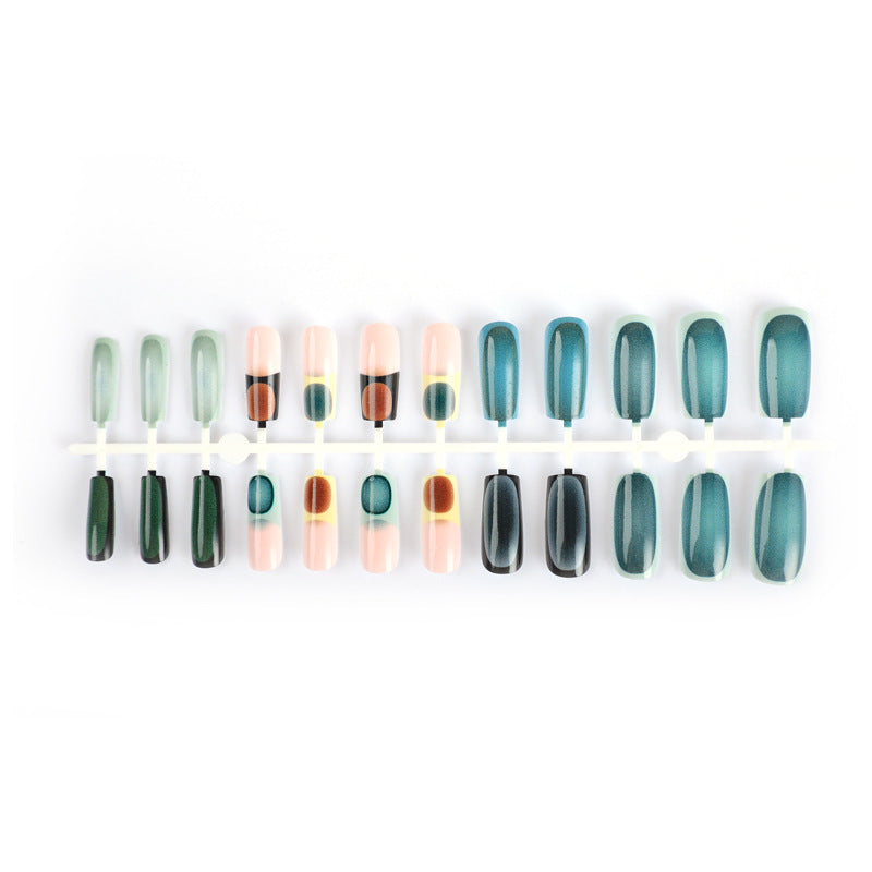 Acrylic nail set with stylish gradient color effects Kalsten