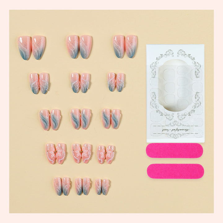 Decorative Press-On Nail Art Set with Premium Floral Designs kalsten