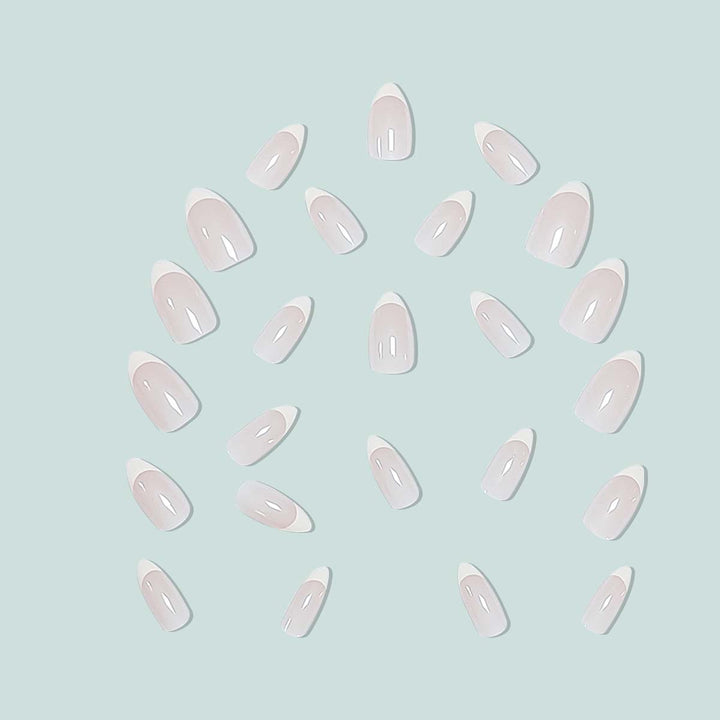 Elegant stiletto nails with French design Kalsten