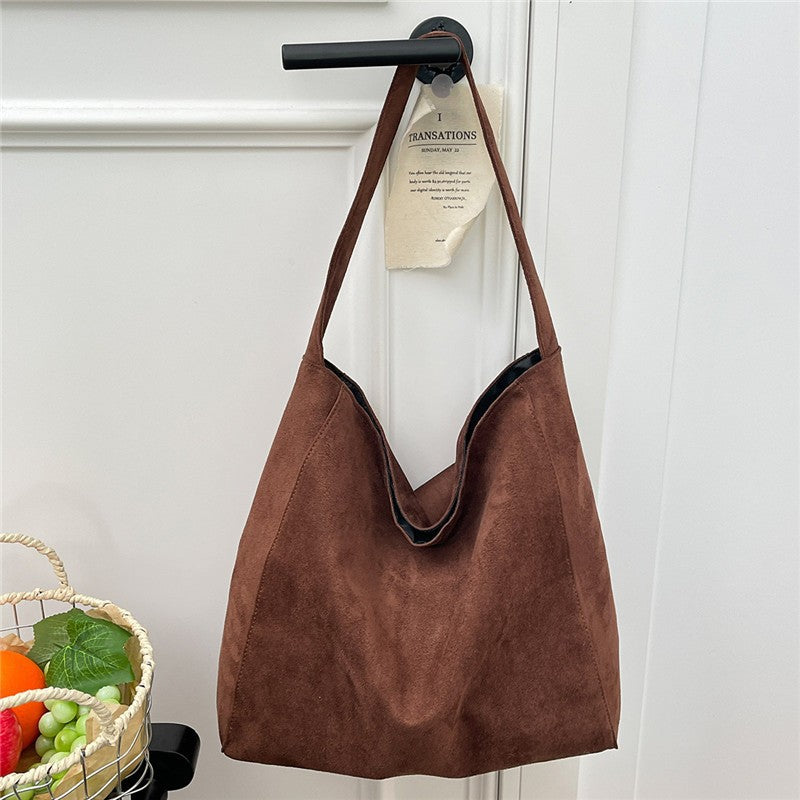 Suede Slouchy Tote Bag
