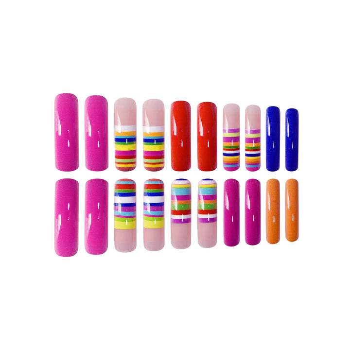 Colorful Artistic Press-On Nail Set Kalsten