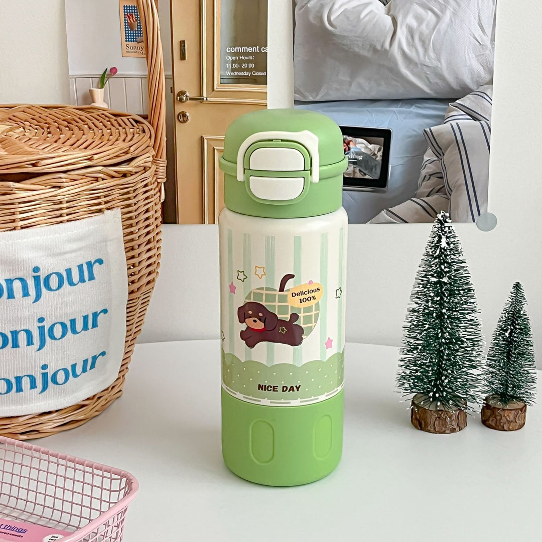 Ladies Insulated Water Bottle with Cheerful Dog Design Kalsten