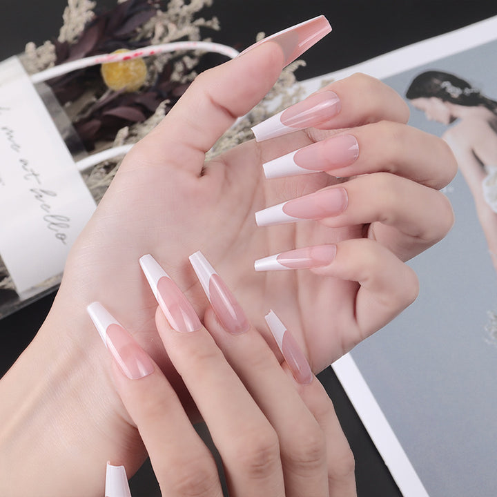 Elegant Stiletto Press-On Nail Set with Two-Tone Design Kalsten