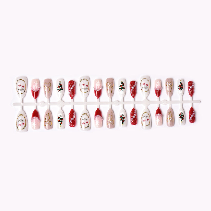 Festive-Themed Decorative Press-On Nail Art Set Kalsten