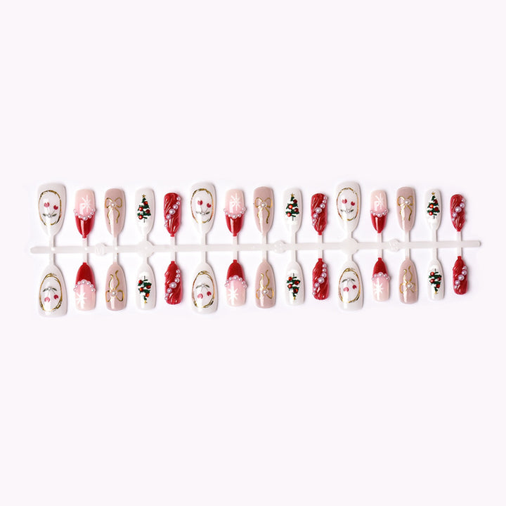 Festive-Themed Decorative Press-On Nail Art Set Kalsten