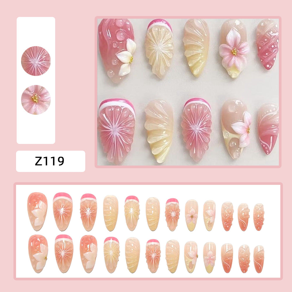 Artificial nails in spring floral and fruit design Kalsten