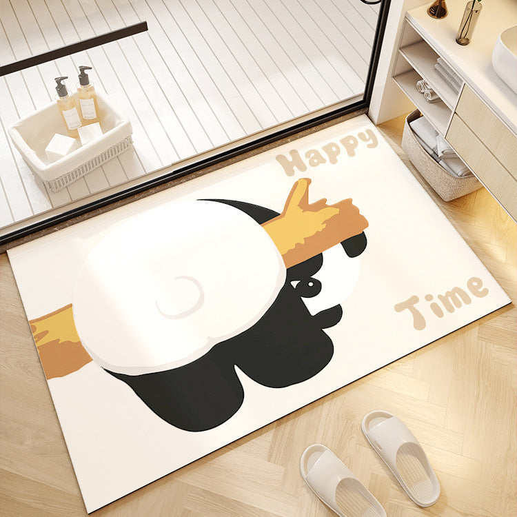Cute Panda Print Bath Mat Kalsten