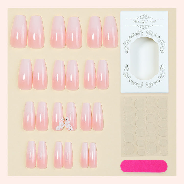 Elegant Press-On Nail Set with Floral Accents Kalsten