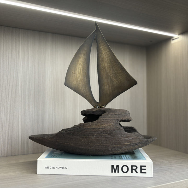 Artistic Sailboat Decorative Sculpture
