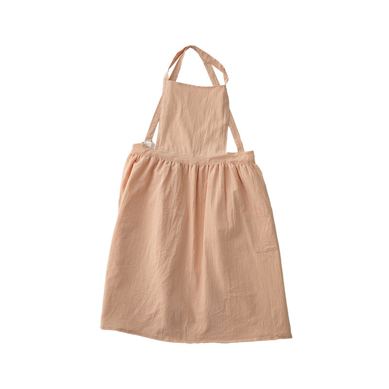 Casual apron dress with adjustable straps, gathered waist and side pockets Kalsten