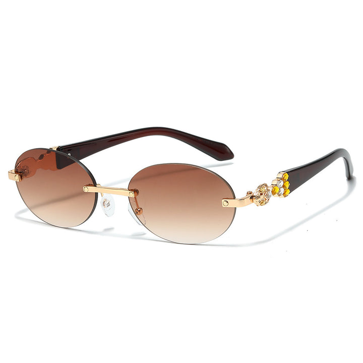 Fashion-Forward Decorative Oval Sunglasses Kalsten