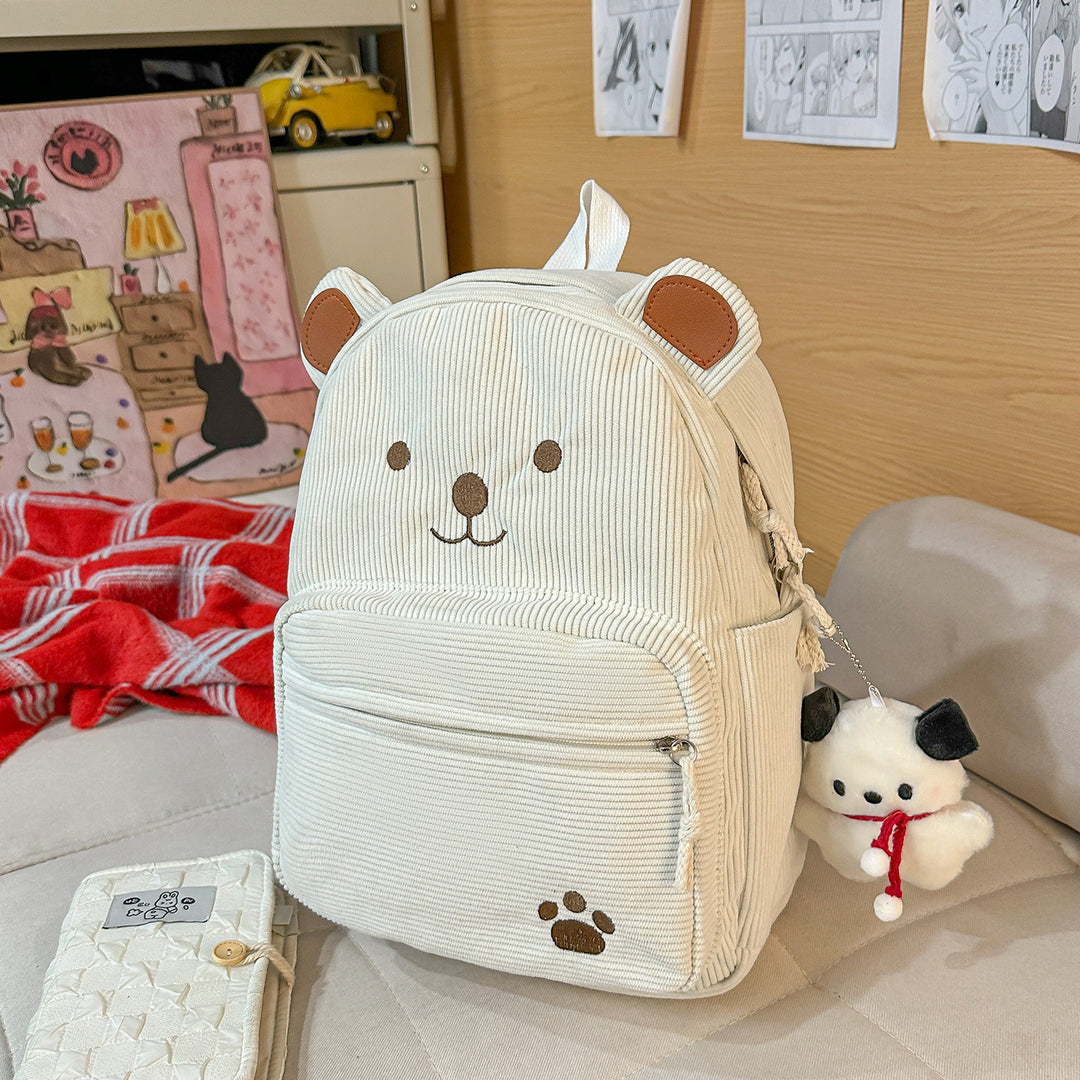 Backpack with Cute Bear Design and Practical Compartments Kalsten