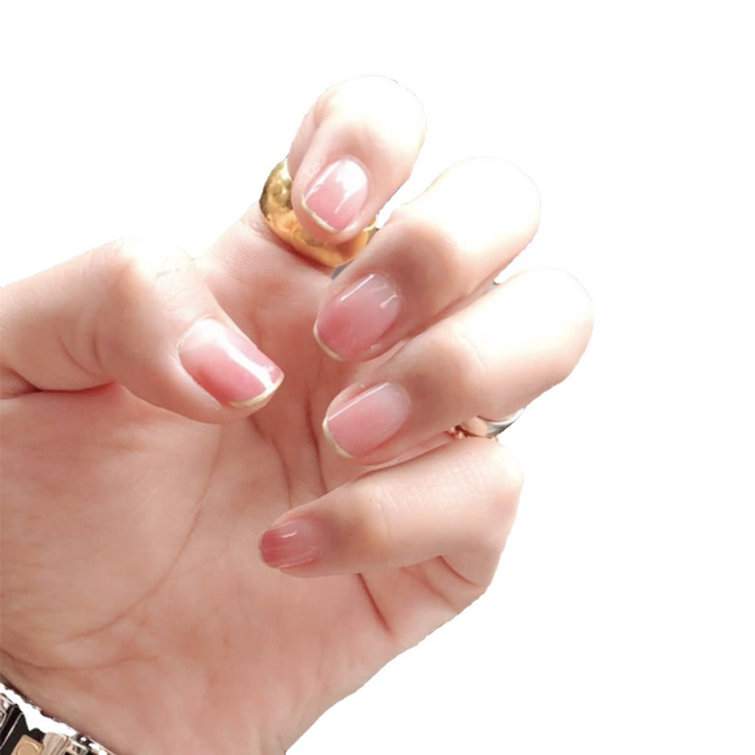Artificial nails with glitter accents and natural finish Kalsten