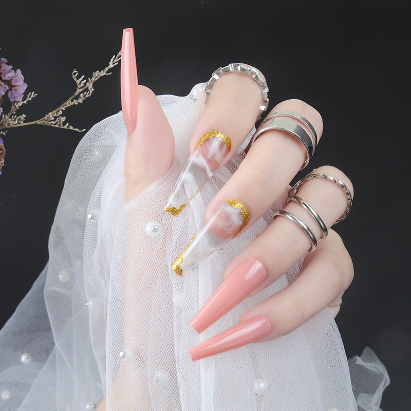 Glitter-Accented Stiletto Press-On Nails Kalsten