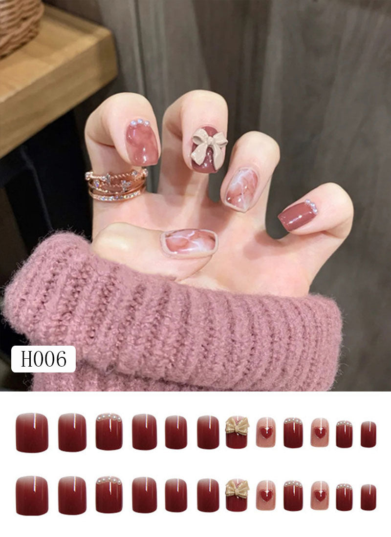 Artificial nail tips with bow design Kalsten