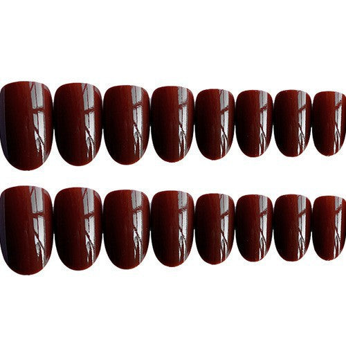 Elegant Glossy Almond-Shaped Press-On Nails