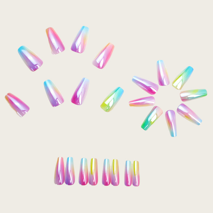 Shiny Gradient Artificial Nails Kalsten