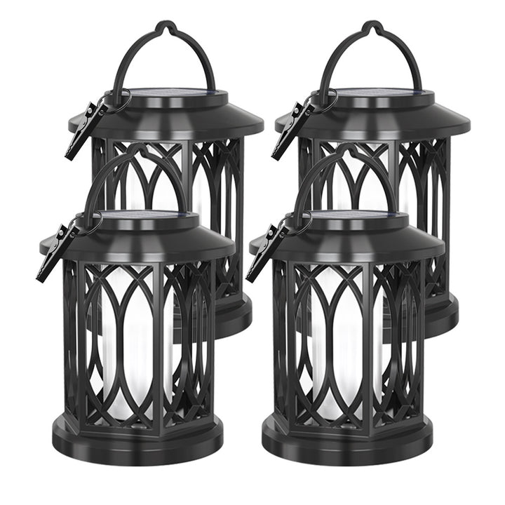 Decorative Solar Hanging Lantern With Metal Lattice Panels Kalsten