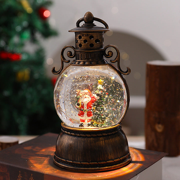 Nostalgic Christmas lantern with snow globe Kalsten